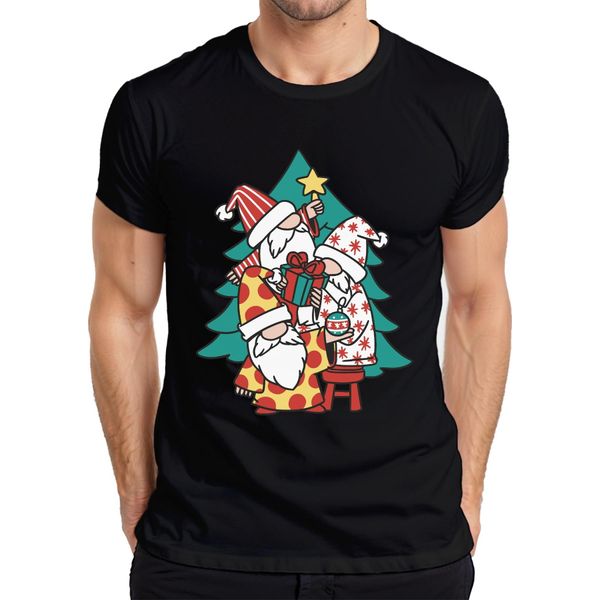 Maglietta Da Uomo Swedish Gnome Christmas Tree - Christmas Gift, Nero, L-image