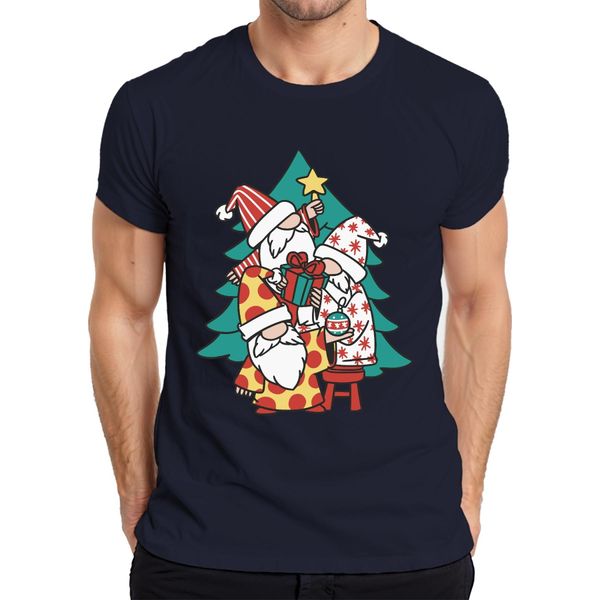 Maglietta Da Uomo Swedish Gnome Christmas Tree - Christmas Gift Christmas, Navy, S-image