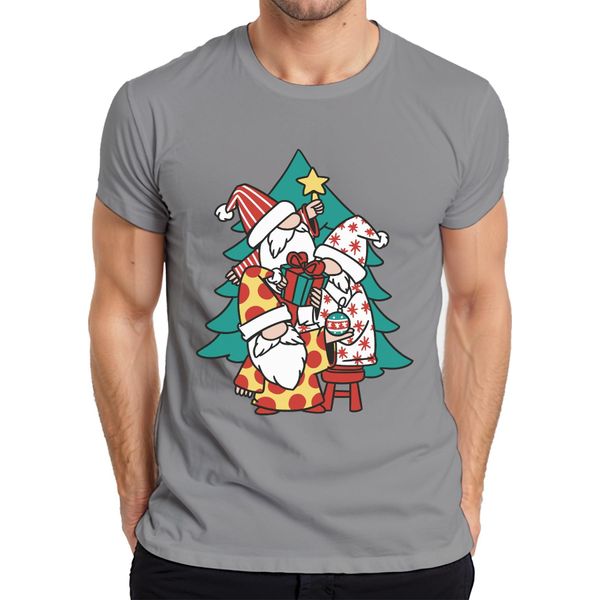 Maglietta Da Uomo Swedish Gnome Christmas Tree - Christmas Gift, Grigio, L-image