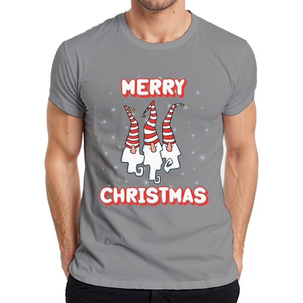 Maglietta Da Uomo Merry Christmas Sweden Gnome - Christmas Gift, Grigio, L-image