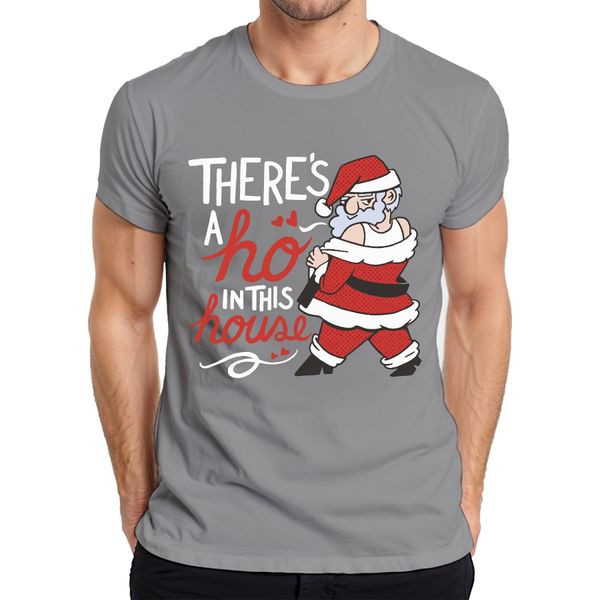 C'è Un Ho In Questa Casa Babbo Natale - Regalo Di Natale Maglietta Da Uomo, Grigio, Xl-image
