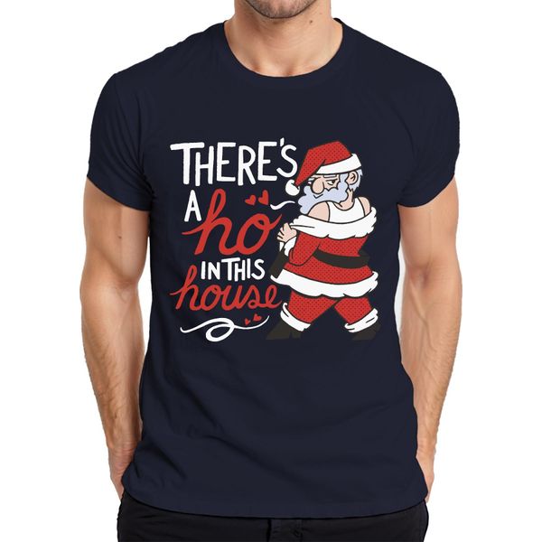 C'è Un Ho In Questa Casa Babbo Natale - Regalo Di Natale Maglietta Da Uomo, Navy, Xxl-image