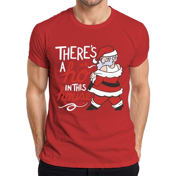 C'è Un Ho In Questa Casa Babbo Natale - Regalo Di Natale Maglietta Da Uomo, Rosso, Xxl-image