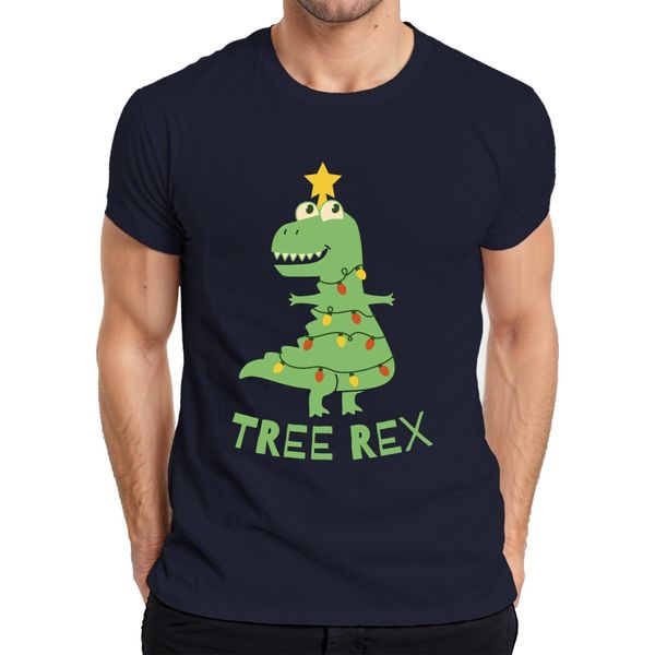 Maglietta Da Uomo Tree Rex Christmas Tree T-Rex - Regalo Di Natale, Navy, 3XL-image