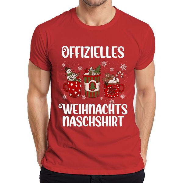 Maglietta Da Uomo Natale, Rosso, Xl - Regalo Di Natale, Divertente - Bradipo Che Fa La Merenda-image