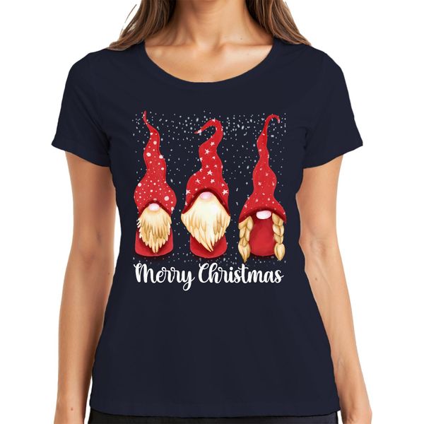 Merry Christmas Swedish Christmas - Gnome Christmas Gift Maglietta Da Donna, Navy, L-image