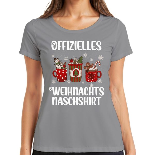 Divertente Bradipo Che Fa Merenda - Maglietta Da Donna Con Regalo Di Natale, Grigio, 3XL-image