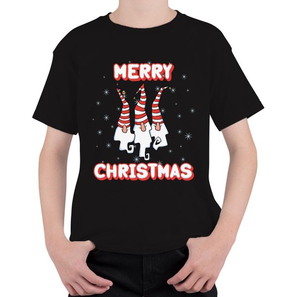 Buon Natale Gnomo Di Svezia - Regalo Di Natale Maglietta Unisex Per Bambini, Nero, 116-image