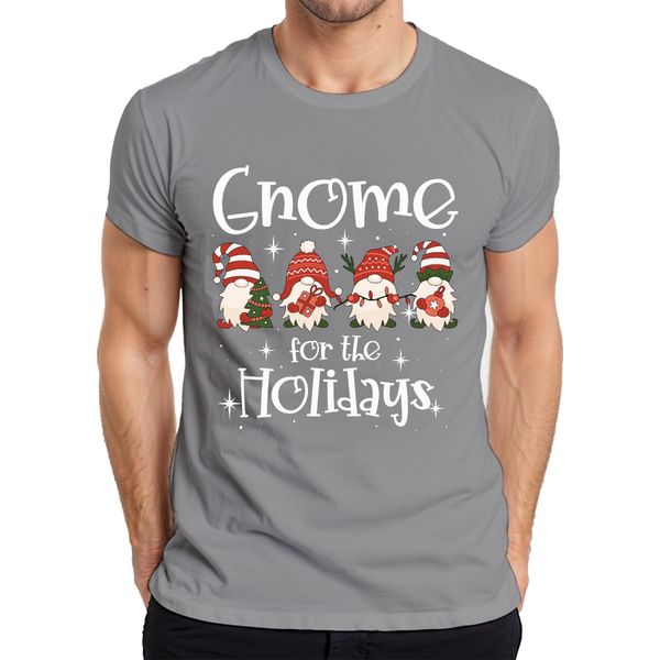 Gnomo Per Le Feste Gnomo Di Natale - Regalo Di Natale Maglietta Da Uomo Di Natale, Grigio, Xxl-image