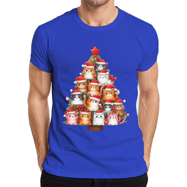 Gatti Albero Di Natale Proprietario Di Gatti - Regalo Di Natale Maglietta Da Uomo, Blu, S-image