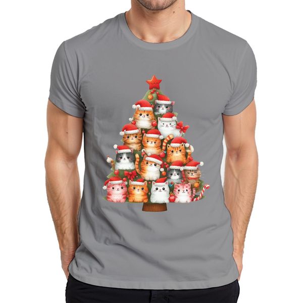 Gatti Albero Di Natale Proprietario Di Gatti - Regalo Di Natale Maglietta Da Uomo, Grigio, Xxl-image