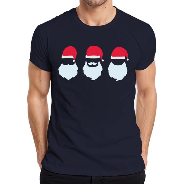 Maglietta Da Uomo Three Santas Santa Claus - Christmas Gift Christmas, Navy, L-image