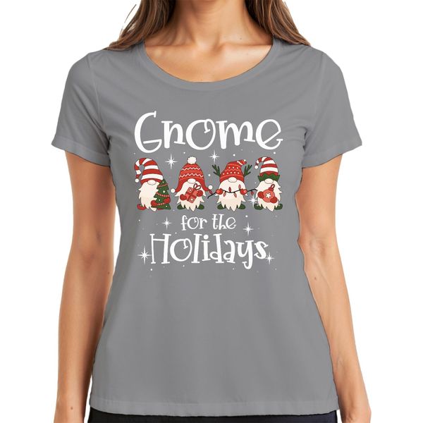 Gnomo Per Le Feste Gnomo Di Natale - Regalo Di Natale Maglietta Da Donna Di Natale, Grigio, Xxl-image