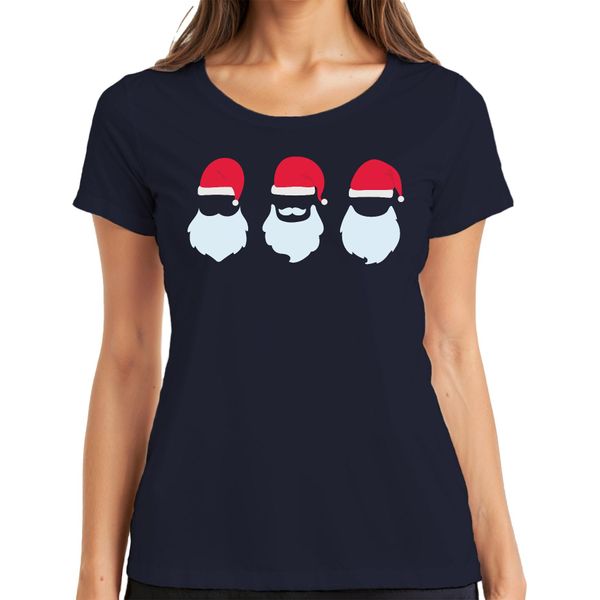 Tre Babbi Natale Babbo Natale - Regalo Di Natale Maglietta Da Donna, Navy, L-image