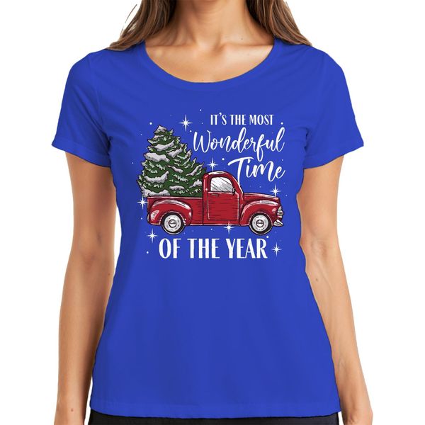 Maglietta Da Donna "Most Wonderful Time Of The Year - Christmas Gift Christmas"", Blu, S"-image
