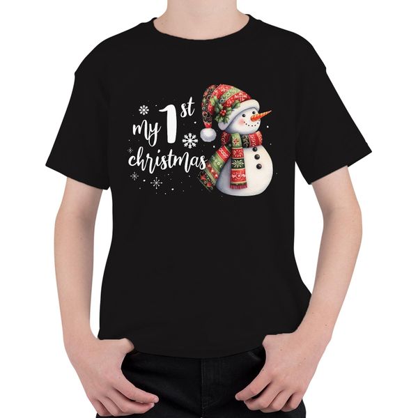 My 1St Christmas First Christmas - Regalo Di Natale Maglietta Unisex Per Bambini, Nero, 104-image