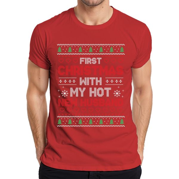 Primo Natale Con Il Mio Nuovo Sexy Marito Coppia - Regalo Di Natale Maglietta Da Uomo, Rosso, Xl-image