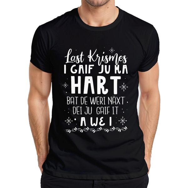 Lo Scorso Natale Ti Ho Regalato Il Mio Cuore - Maglietta Da Uomo Regalo Di Natale, Nero, Xl-image