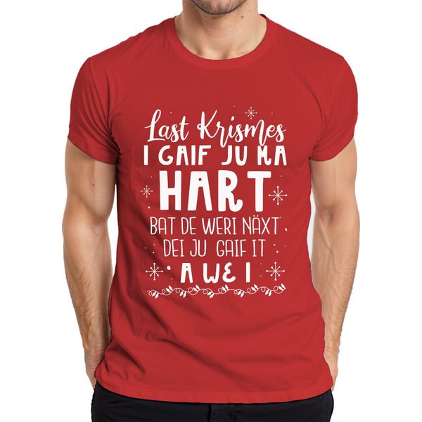 Lo Scorso Natale Ti Ho Regalato Il Mio Cuore - Maglietta Da Uomo Regalo Di Natale, Rosso, 3XL-image