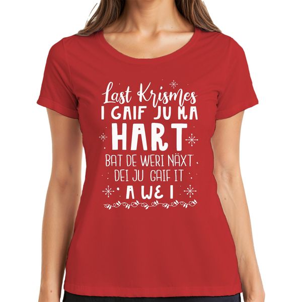 Lo Scorso Natale Ti Ho Regalato Il Mio Cuore - Maglietta Da Donna Con Regalo Di Natale, Rosso, 3XL-image