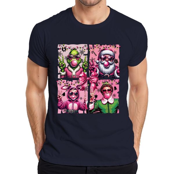 Maglietta Da Uomo Holly Jolly Christmas Films Pink Christmas Film - Christmas Xmas, Navy, 3XL-image