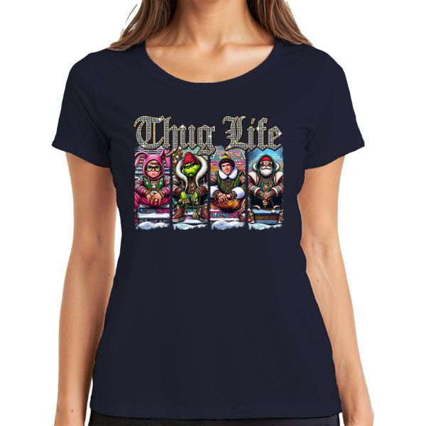 Thug Life Buddy The Elf Grinch - Maglietta Natalizia Da Donna, Navy, Xxl-image