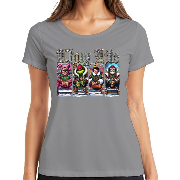 Thug Life Buddy The Elf Grinch - Maglietta Natalizia Da Donna, Grigio, Xxl-image