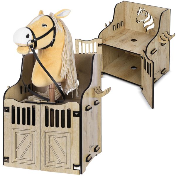 Hoofly Hobby Horse: Supporto Da Parete Per 1 Cavallo - Pratici Accessori Per Cavalli Da Tiro Con Porte, Spazio Per Riporre Gli Oggetti E Ganci-image