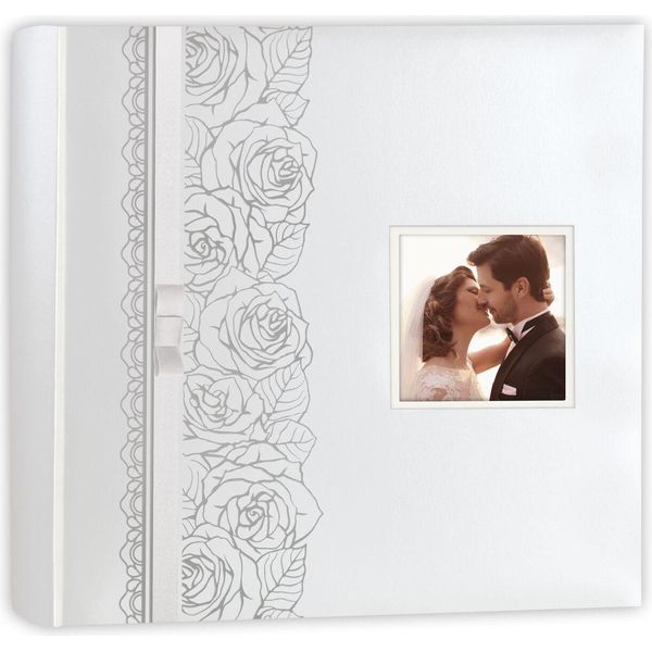 Zep Album Fotografico Di Matrimonio Margaret Bianco 32X32 Cm 100 Pagine Motivo Rosa-image