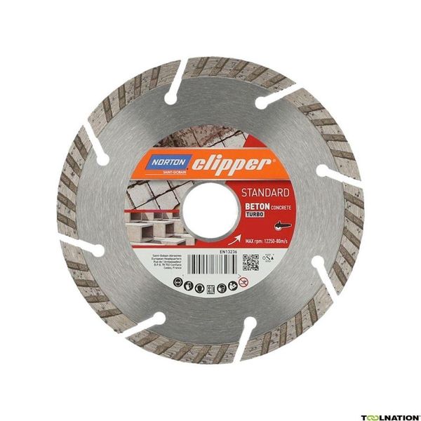 Norton Clipper Disco Diamantato Standard Beton Turbo 115X22,23 Mm-image