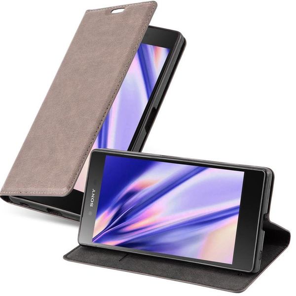 Cadorabo Custodia Per Sony Xperia Z5 Custodia Protettiva In Marrone Custodia Per Telefono Cellulare Custodia Cover Chiusura Magnetica-image