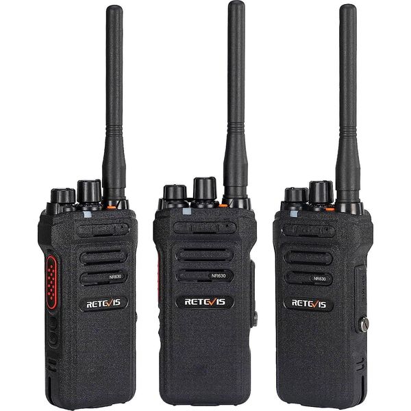 Retevis NR630 Walkie-Talkie Per Adulti, Radio Ricetrasmittente A Lungo Raggio, Impermeabile IP67, Cancellazione Del Rumore, Chiamate Di Gruppo, Walkie-Talkie Ricaricabile Da 2800 Mah Per Le Scuole In Loco (3 Confezioni)-image