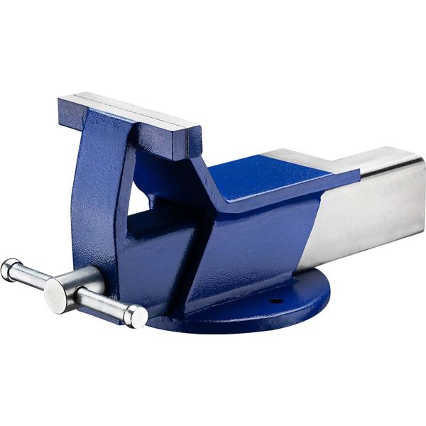 Morsa In Acciaio Wiltec Con Ganasce Da 125 Mm, Morsa Parallela Con Profondità Di Serraggio Di 80 Mm, Morsa Da Banco Con Base Rotonda E Ganasce Antiscivolo-image