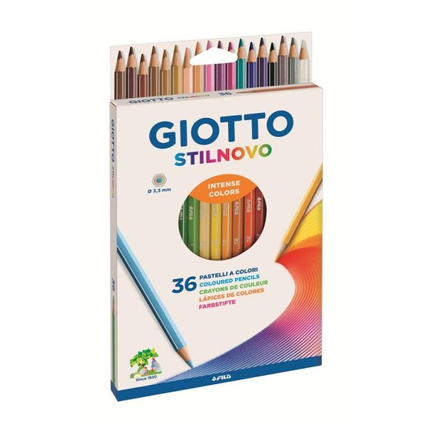 Giotto Stilnovo Confezione Da 36 Matite Colorate Esagonali - Mina 3,3 Mm - Legno - Colori Assortiti-image