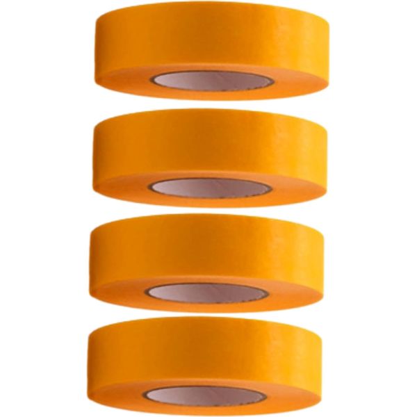 4 Rotoli Di Nastro Adesivo Professionale Oro 50 M X 24 Mm - Nastro Crespo Oro Per Pittori - Nastro Per Mascheratura Per Pittori E Decoratori - Crespo Per Interni Ed Esterni - Crespo Per Pittori - Nastro Adesivo Versatile Per Lavori Di Pittura-image
