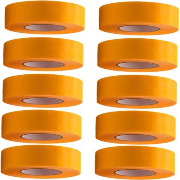 10 Rotoli Di Nastro Adesivo Professionale Oro 50 M X 24 Mm - Nastro Crespo Oro Per Pittori - Nastro Per Mascheratura Per Pittori E Decoratori - Crespo Per Interni Ed Esterni - Crespo Per Pittori - Nastro Adesivo Versatile Per Lavori Di Pittura-image