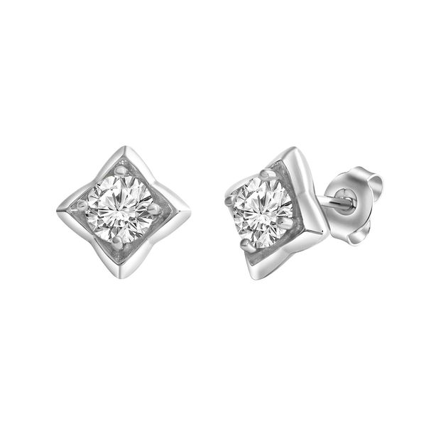 Paar Ohrstecker Vivance "925-Sterling Silber Rhodiniert Zirkonia", Weiß (Weiß, Weiß), Ohrringe, Damen, One-Size, Silber 925 (Sterlingsilber)-image