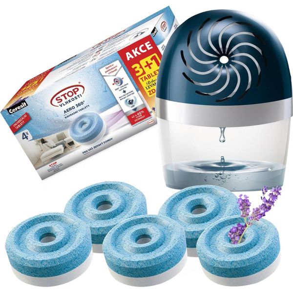 Ceresit Compresse Assorbenti 450 G 1X Lavanda 3X Normale + Ceresit Aero 360 Dispositivo Blu-image