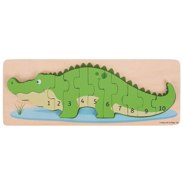 Bigjigs Toys Inserire Il Puzzle Del Coccodrillo Con I Numeri-image