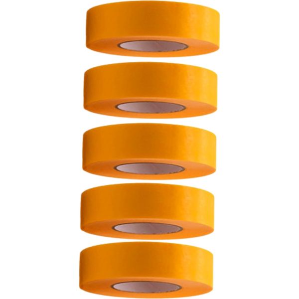 5 Rotoli Di Nastro Adesivo Professionale Oro 50 M X 24 Mm - Nastro Crespo Oro Per Pittori - Nastro Per Mascheratura Per Pittori E Decoratori - Crespo Per Interni Ed Esterni - Crespo Per Pittori - Nastro Adesivo Versatile Per Lavori Di Pittura-image