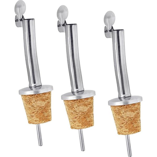 Versatore Per Bottiglie In Sughero Con Tappo - Set Da 3-image
