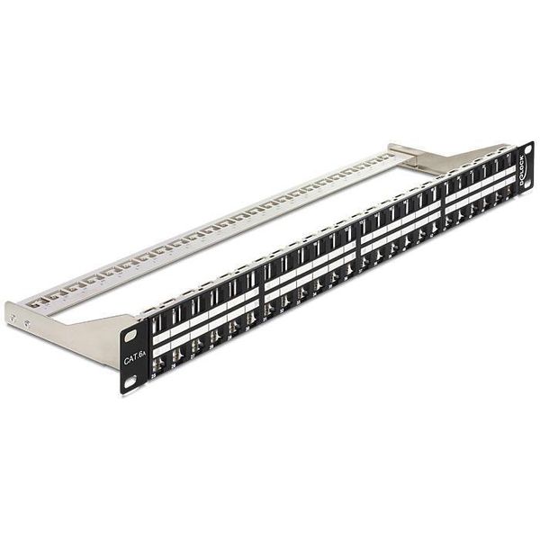 Delock Keystone Patch Panel - Patch Panel - Schwarz - 1U - 48 Ports (43280)-image