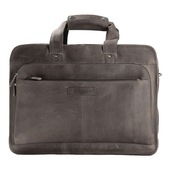 Harold's Pelle Borsa Da Ufficio Borsa A Tracolla Con Scomparto Per Laptop Antic Notebook Businessbag Taupe Marrone-image