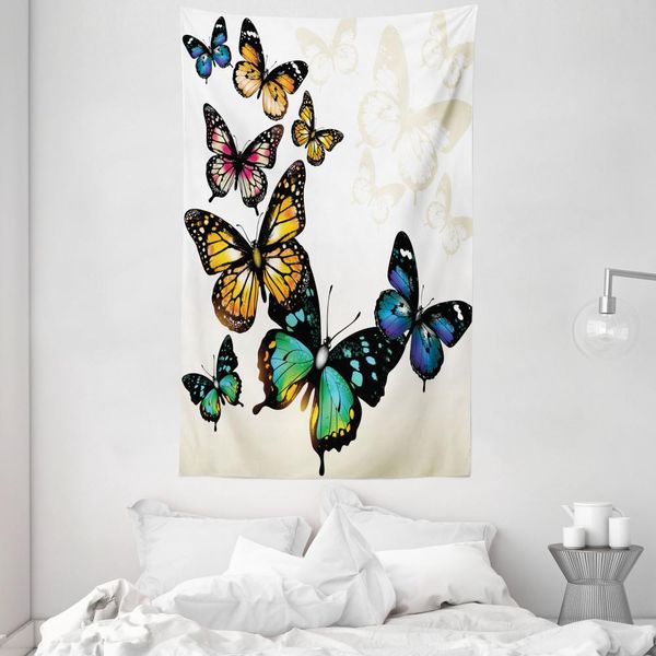 Abakuhaus Arazzo Colorato E Copriletto, Monarch Shades Ombre In Morbido Tessuto Microfibra Lavabile Senza Scolorimento Stampa Digitale, 140 X 230 Cm, Multicolore-image