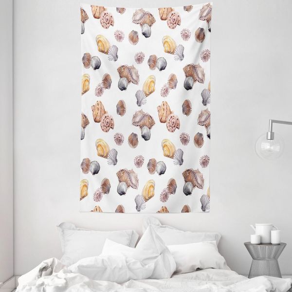 Abakuhaus Arazzo Colorato E Copriletto, Costa Mediterranea In Morbido Tessuto Microfibra Lavabile Senza Scolorimento Stampa Digitale, 140 X 230 Cm, Marigold Bianco Malva-image