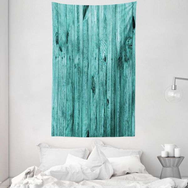 Abakuhaus Arazzo E Copriletto Blu, Texture Legno Antico In Morbido Tessuto Microfibra Lavabile Senza Scolorimento, Stampa Digitale, 140 X 230 Cm, Blu-image