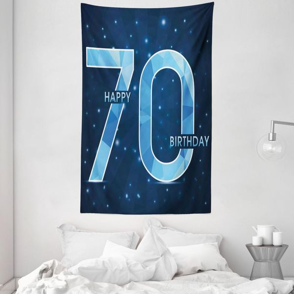 Abakuhaus Arazzo Blu E Copriletto, Stelle Festa In Camera In Morbido Tessuto Microfibra Lavabile Senza Scolorimento Stampa Digitale, 140 X 230 Cm, Blu Scuro Azzurro-image