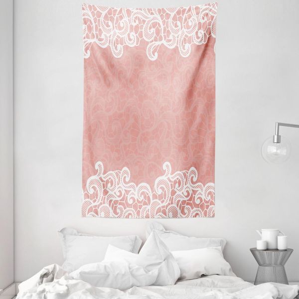 Abakuhaus Arazzo E Copriletto Peach, Design Latsch Decorativo In Morbido Tessuto Microfibra Lavabile Senza Scolorimento Stampa Digitale, 140 X 230 Cm, Bianco Corallo-image