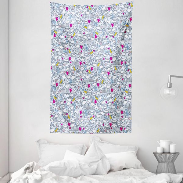Abakuhaus Arazzo E Copriletto Gekritzel, Tema Del Messaggio Pubblicato In Morbido Tessuto In Microfibra Lavabile Senza Scolorimento, Stampa Digitale, 140 X 230 Cm, Multicolore-image
