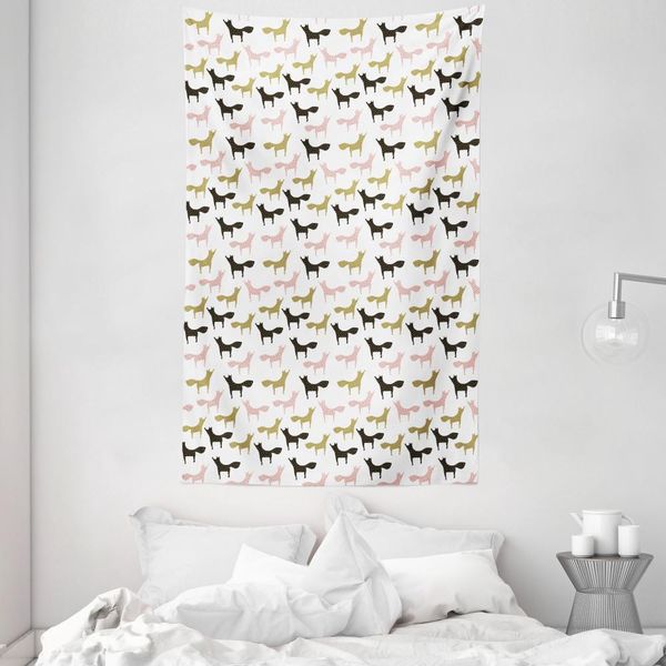 Abakuhaus Arazzo E Copriletto Gekritzel, Motivo Volpi Con Pois In Morbido Tessuto Microfibra Lavabile Senza Scolorimento Stampa Digitale, 140 X 230 Cm, Multicolore-image